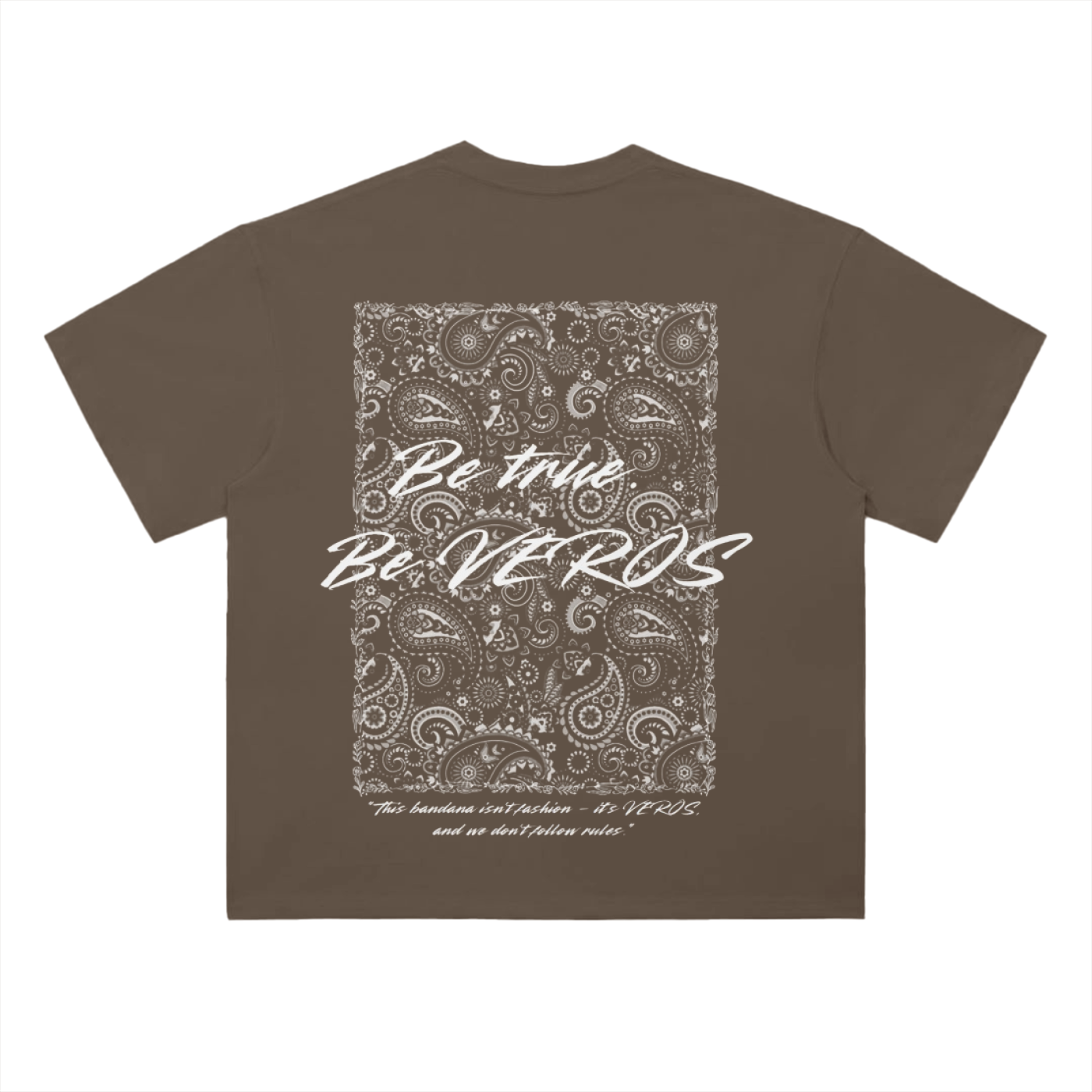 חולצת דרופ שולדר חומה "Veros Bandana"