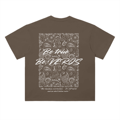 חולצת דרופ שולדר חומה "Veros Bandana"